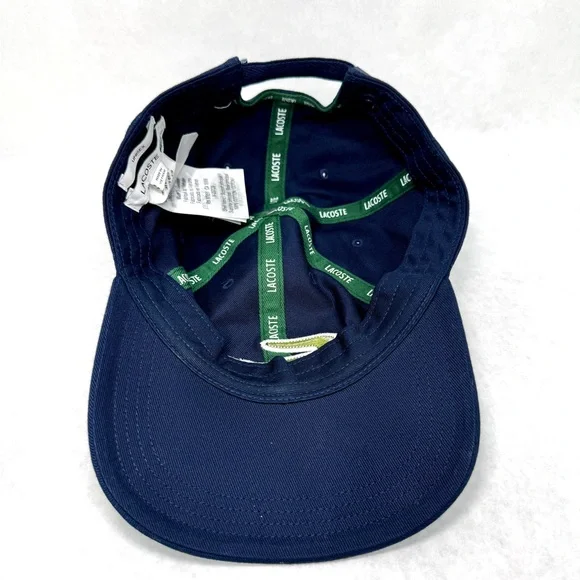 LACOSTE Unisex Adjustable Organic Cotton Twill Cap - Navy - RK9871 - Picture 9 of 12
